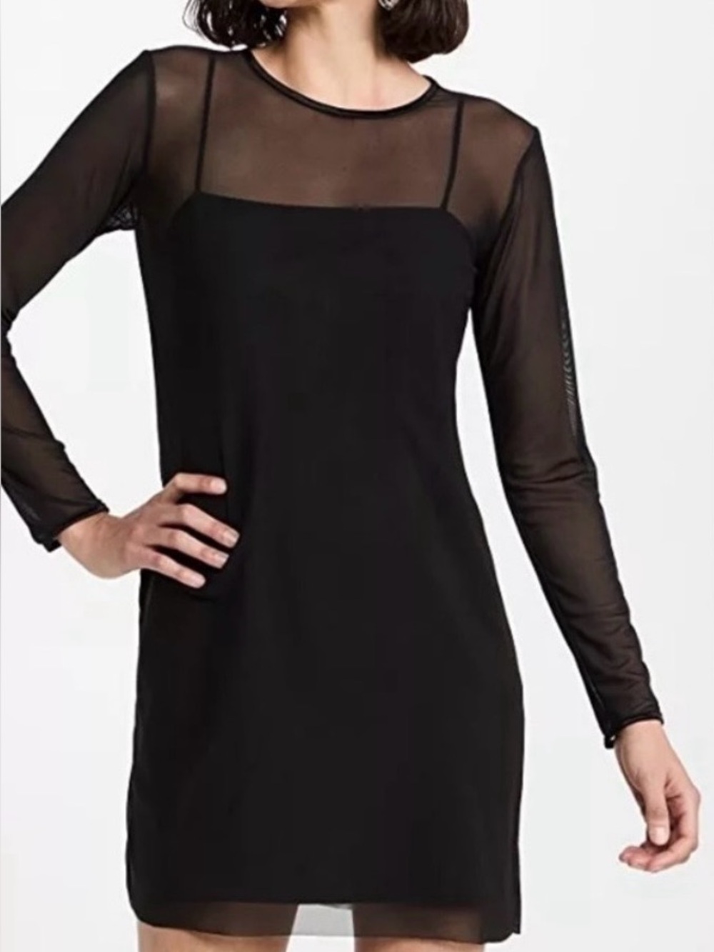 Ann Taylor Black Long Sleeve Shift Dress